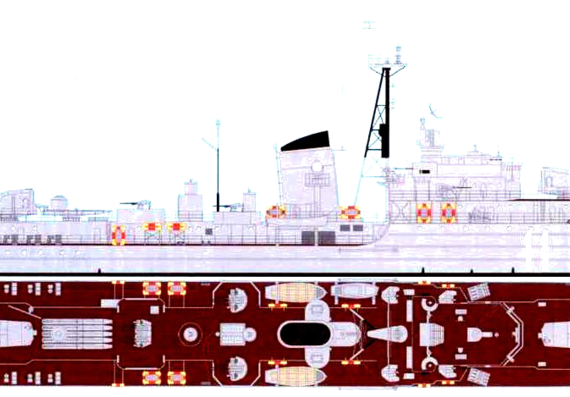 Эсминец JRM Split [Destroyer] - чертежи, габариты, рисунки